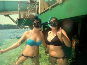Getting ready for our snorkelling