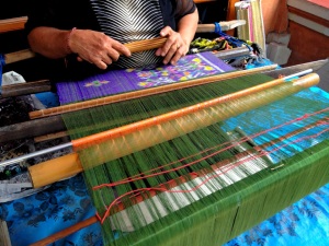 Sarong being made